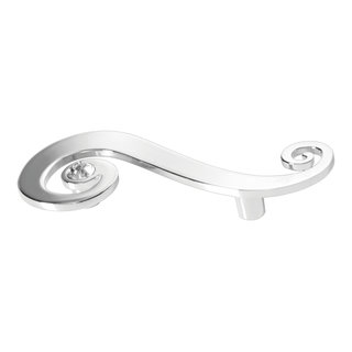 Spiral Swirl Pull Cabinet Handle, Chrome, Swarovski Crystal - Contemporary  - Cabinet And Drawer Handle Pulls - by Macral Design Corp | Houzz