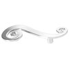 Spiral Swirl Pull Cabinet Handle, Chrome, Swarovski Crystal, Left Hand