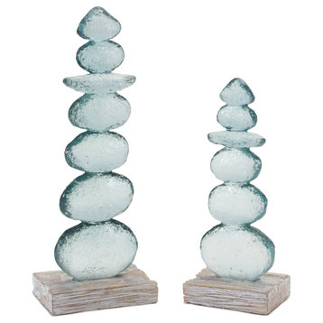 Stacking Rock Sculpture, 2-Piece Set