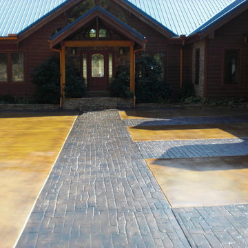 Custom Driveway with Stamped Concrete