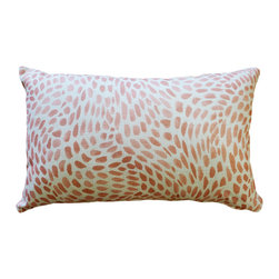 Pillow Decor - Matisse Dots Coral Pink Throw Pillow 12x19, with Polyfill Insert - Decorative Pillows