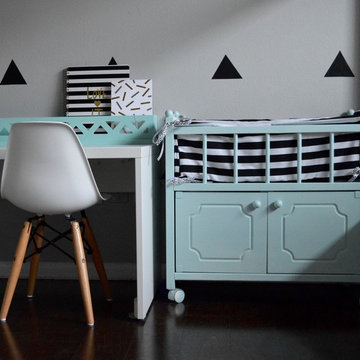 Monochrome graphic toddler room