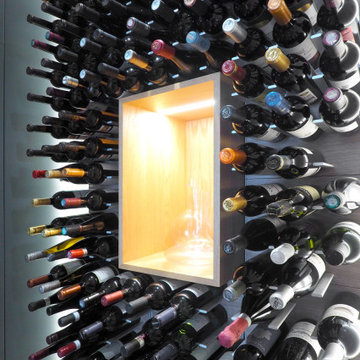 Wine rack and display area with hidden compartment