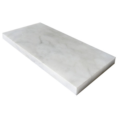 3"x6"Carrara White Marble Field Tile, Polished, Set of 40