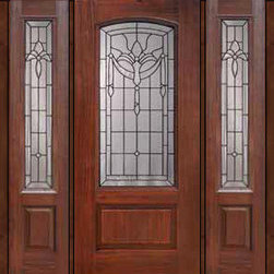 Prehung Sidelites Door 80 Fiberglass Palacio 1 Panel Arch Lite Glass - Front Doors