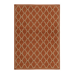 Oriental Weavers - Ella 5186R Geometric Orange/ Beige Area Rug, 6'7"x9'6" - Area Rugs