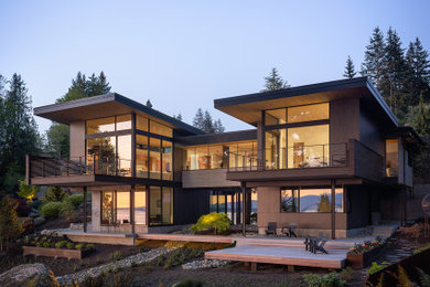 Example of a minimalist exterior home design in Seattle