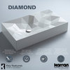 Karran Diamond SQS400 Quartz 28" Bathroom Vessel Sink, White