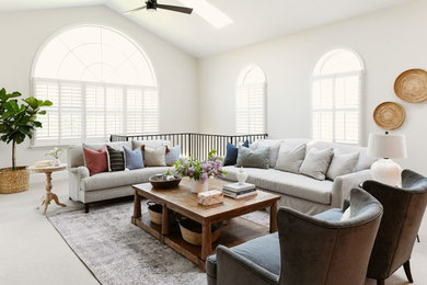 Example of a farmhouse living room design in Other
