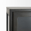 Arelius Solid Wood With Metal Base Display Cabinet, Dark Brown