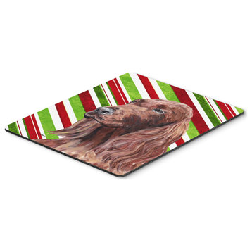 Irish Setter Candy Cane Christmas Mouse Pad/Hot Pad/Trivet