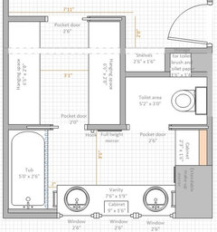 I need help designing a more efficient master bath/walk in closet