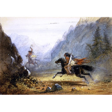 Alfred Jacob Miller Snake Indian Pursuing a Crow Horse Thief Wall Decal