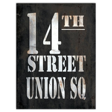 Vintage Sign 14th Street Union Square 30x40 Canvas Wall Art