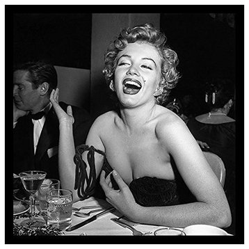 Framed, Marilyn Monroe Laughing, 12"x12"