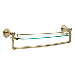Delta Cassidy 24&Prime; Glass Shelf with Bar - Bathroom Shelves