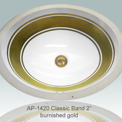 Hand Painted Gold & Patinum Undermounts by Atlantis Porcelain Art - Products