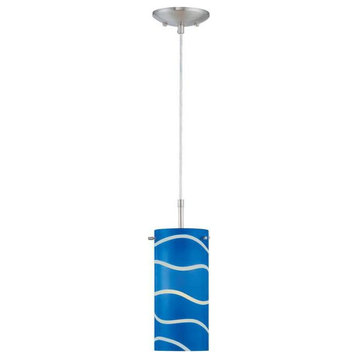Pendant Lamp Ps/Blue Glass Shade E27 Type A 60W