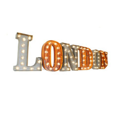 London Illuminated Carnival Vintage Word Lights