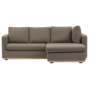 Mushroom Gray Sofa With Interchangeable Left or Right Facing Chaise Lounge
