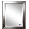 American Made Silver Rounded Beveled Wall Mirror, 28"x34"