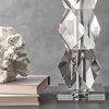 27" Crystal on the Rocks Faux Silk Shade Clear Finish Table Lamp