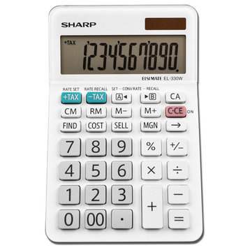 Sharp® EL-330WB Professional Desktop Calculator with 10-Digit LCD Display, Large