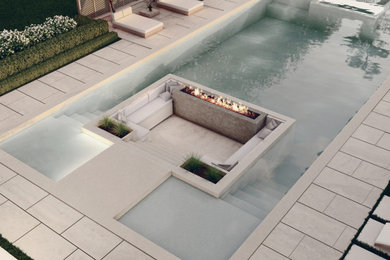 Inspiration for a modern pool remodel in Montreal