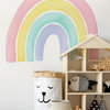 Watercolor Rainbow Vinyl Wall Sticker - Peel and Stick, Pink, Small 29.5"w X 24"h