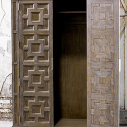 Rustic White Oak Armoire - Furniture