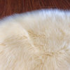 Super Soft Faux Sheepskin Silky Shag Rug, Cream, 12' Round