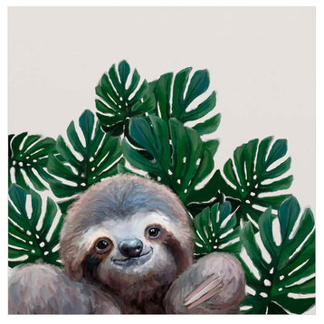"Sloth With Leaves" Canvas Wall Art by Cathy Walters