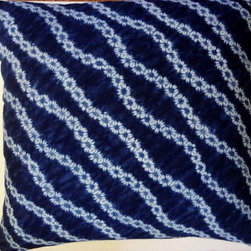 Japanese shibori tie-dyed pillow cover - Decorative Pillows