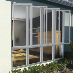 White Aluminium Casement Windows with low lites - Windows