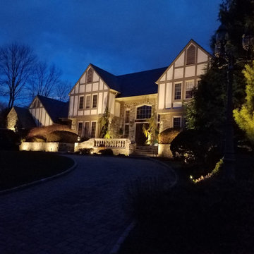 Lighting makes for a powerful statement on this gorgeous home