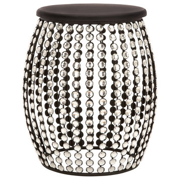 Glam Black Metal Accent Table 55114