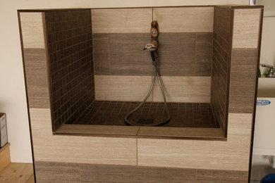 Small transitional mudroom photo in Other