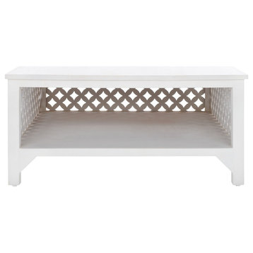 Safavieh Squall Square 1 Shelf Coffee Table, White Washed