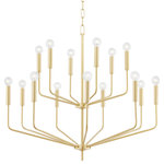 Mitzi by Hudson Valley Lighting - Bailey 15-Light Chandelier, Aged Brass Finish - Features: