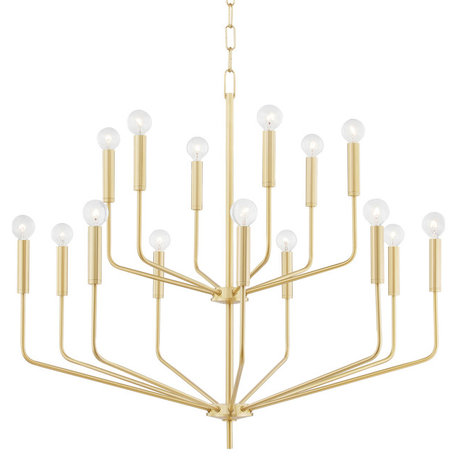 Bailey 15-Light Chandelier, Aged Brass Finish