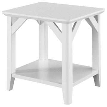 Convenience Concepts Winston End Table with Shelf in White Wood Finish