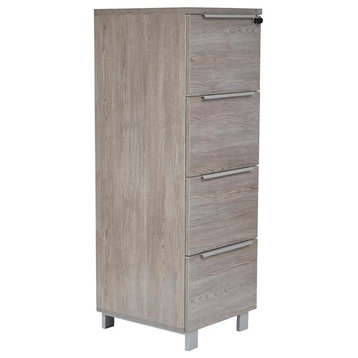 K125 4 Drawers File Cabinet with Lock in Gray