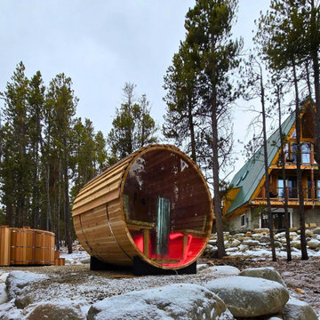 Cedar Sauna & Hot tub Setup