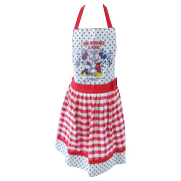 Angel Cotton Kitchen Woman Chef Apron with Red Cartoon Design