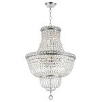 Crystal Lighting Palace - French Empire 12-Light Clear Crystal Chandelier, Chrome Finish - This stunning 12-light Crystal Chandelier only uses the best quality material and workmanship ensuring a beautiful heirloom quality piece. Featuring a radiant Chrome finish and finely cut premium grade crystals with a lead content of 30%, this elegant chandelier will give any room sparkle and glamour.