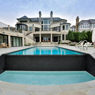 Wilmette, IL Rectilinear Swimming Pool with Separate Hot Tub