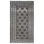 Shahbanu Rugs - Silver & Charcoal Black Washed Baluch Pure Wool Hand Knotted Oriental,5'8"x9'10" - This fabulous Hand-Knotted carpet has been created and designed for extra strength and durability. This rug has been handcrafted for weeks in the traditional method that is used to make Rugs. This is truly a one-of-kind piece.