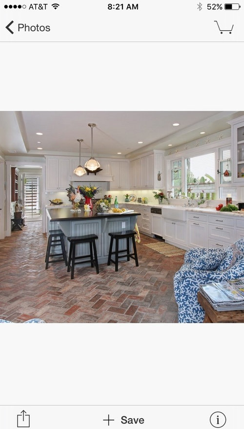 Brick Flooring On Second Story Kitchen