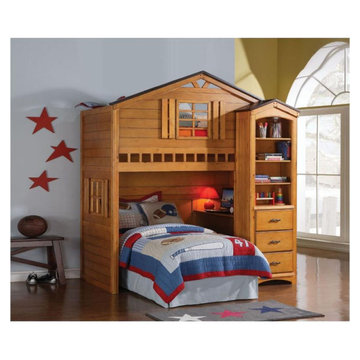 10160hf Acme Furniture Tree House - Rustic Oak Oak Tree House Loftbed