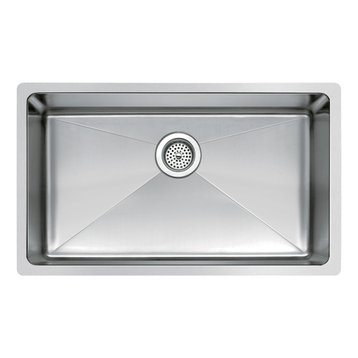 Single Bowl Stainless Steel Hand Made Undermount Kitchen Sink With Coved Corners